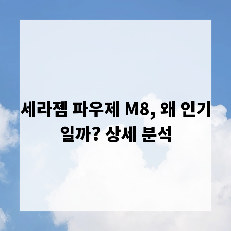 세라젬 파우제 M8, 왜 인기일까? 상세 분석