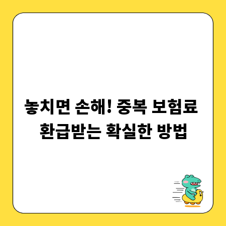 놓치면 손해! 중복 보험료 환급받는 확실한 방법