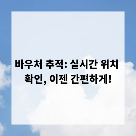 바우처 추적: 실시간 위치 확인, 이젠 간편하게!