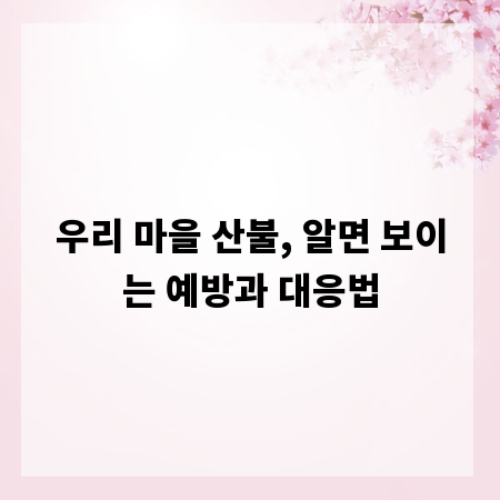 우리 마을 산불, 알면 보이는 예방과 대응법