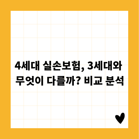 4세대 실손보험, 3세대와 무엇이 다를까? 비교 분석
