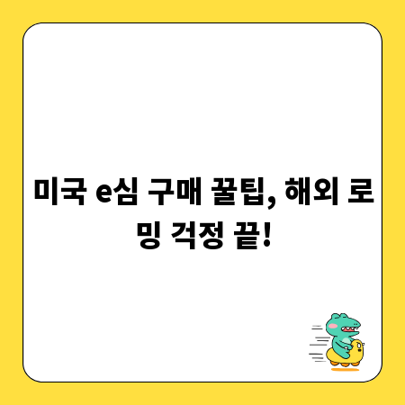 미국 e심 구매 꿀팁, 해외 로밍 걱정 끝!