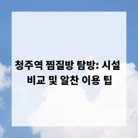 청주역 찜질방 탐방: 시설 비교 및 알찬 이용 팁