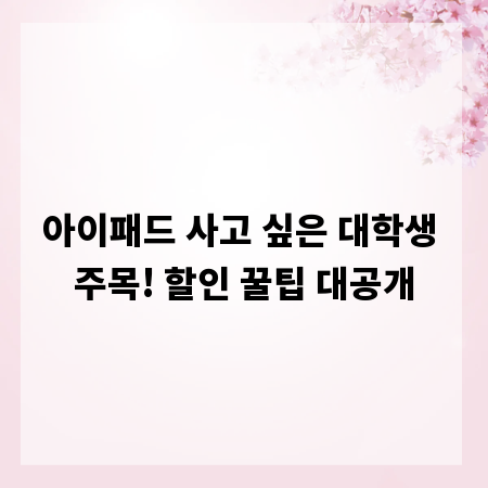 아이패드 사고 싶은 대학생 주목! 할인 꿀팁 대공개