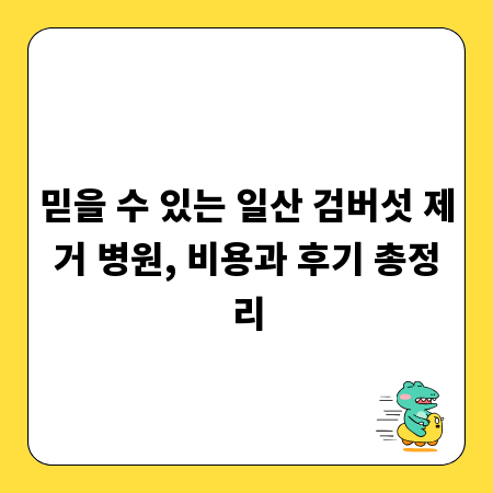 믿을 수 있는 일산 검버섯 제거 병원, 비용과 후기 총정리