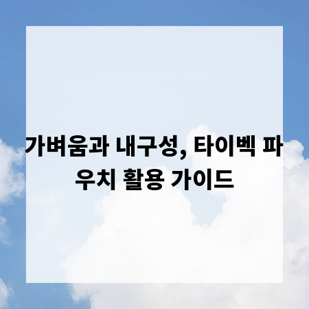가벼움과 내구성, 타이벡 파우치 활용 가이드
