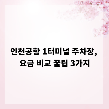 인천공항 1터미널 주차장, 요금 비교 꿀팁 3가지