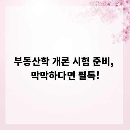 부동산학 개론 시험 준비, 막막하다면 필독!