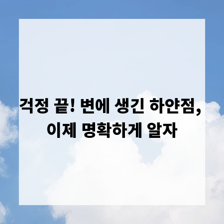 걱정 끝! 변에 생긴 하얀점, 이제 명확하게 알자