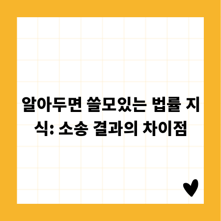 알아두면 쓸모있는 법률 지식: 소송 결과의 차이점