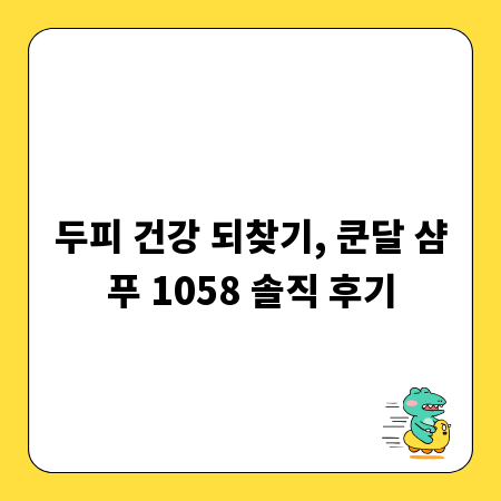 두피 건강 되찾기, 쿤달 샴푸 1058 솔직 후기