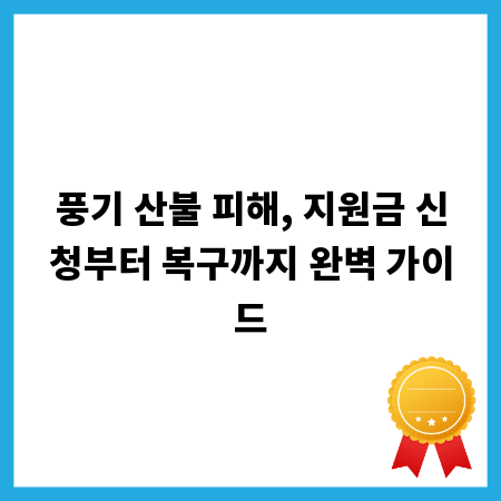 풍기 산불 피해, 지원금 신청부터 복구까지 완벽 가이드