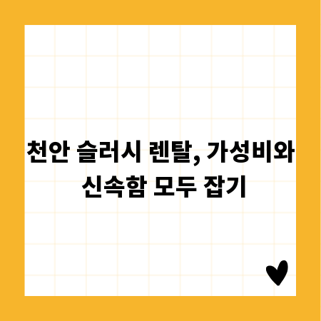 천안 슬러시 렌탈, 가성비와 신속함 모두 잡기