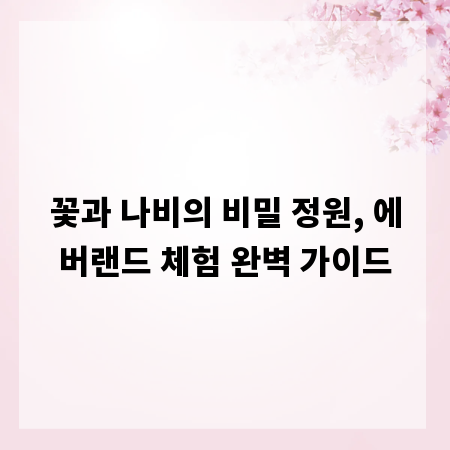 꽃과 나비의 비밀 정원, 에버랜드 체험 완벽 가이드