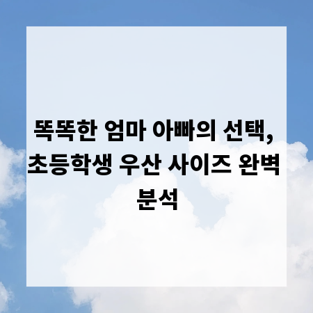 똑똑한 엄마 아빠의 선택, 초등학생 우산 사이즈 완벽 분석