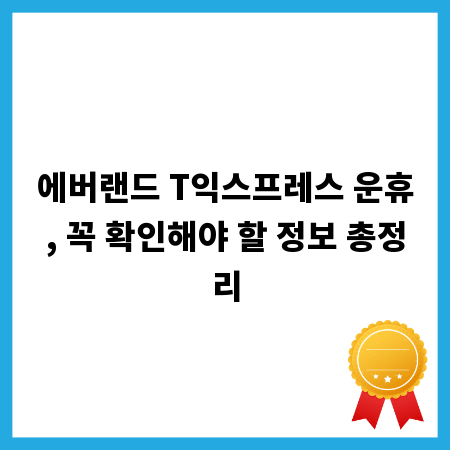 에버랜드 T익스프레스 운휴, 꼭 확인해야 할 정보 총정리