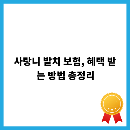 사랑니 발치 보험, 혜택 받는 방법 총정리