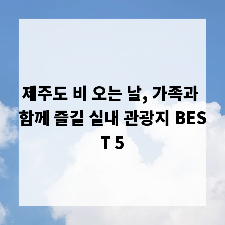 제주도 비 오는 날, 가족과 함께 즐길 실내 관광지 BEST 5