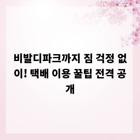 비발디파크까지 짐 걱정 없이! 택배 이용 꿀팁 전격 공개