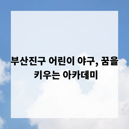 부산진구 어린이 야구, 꿈을 키우는 아카데미