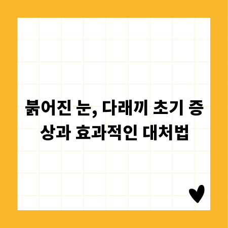 붉어진 눈, 다래끼 초기 증상과 효과적인 대처법