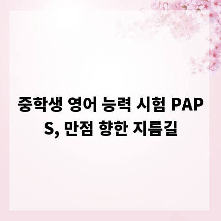 중학생 영어 능력 시험 PAPS, 만점 향한 지름길