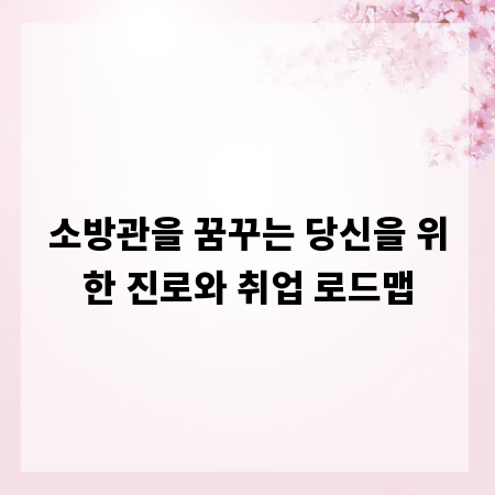 소방관을 꿈꾸는 당신을 위한 진로와 취업 로드맵