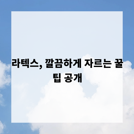 라텍스, 깔끔하게 자르는 꿀팁 공개