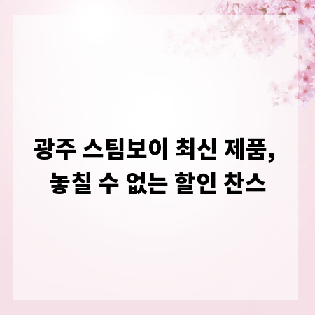 광주 스팀보이 최신 제품, 놓칠 수 없는 할인 찬스