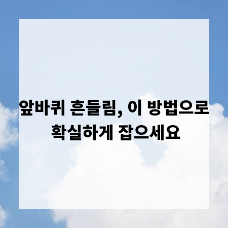 앞바퀴 흔들림, 이 방법으로 확실하게 잡으세요