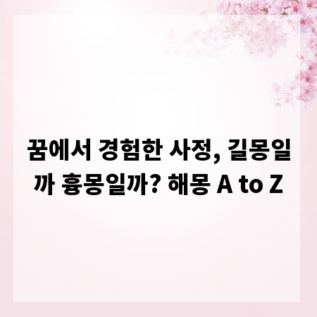 꿈에서 경험한 사정, 길몽일까 흉몽일까? 해몽 A to Z