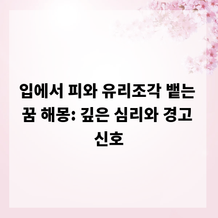 입에서 피와 유리조각 뱉는 꿈 해몽: 깊은 심리와 경고 신호