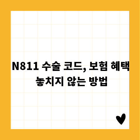 N811 수술 코드, 보험 혜택 놓치지 않는 방법
