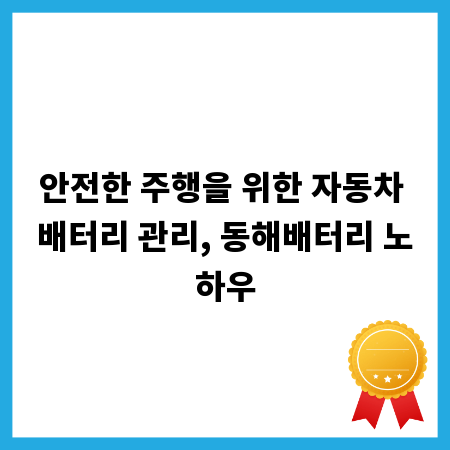 안전한 주행을 위한 자동차 배터리 관리, 동해배터리 노하우