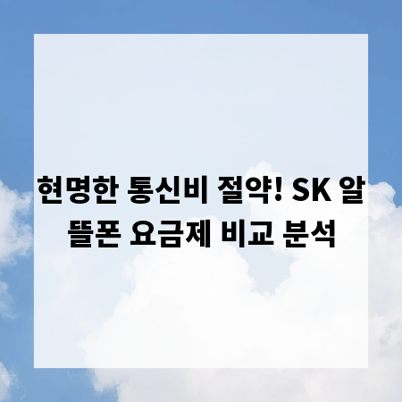 현명한 통신비 절약! SK 알뜰폰 요금제 비교 분석