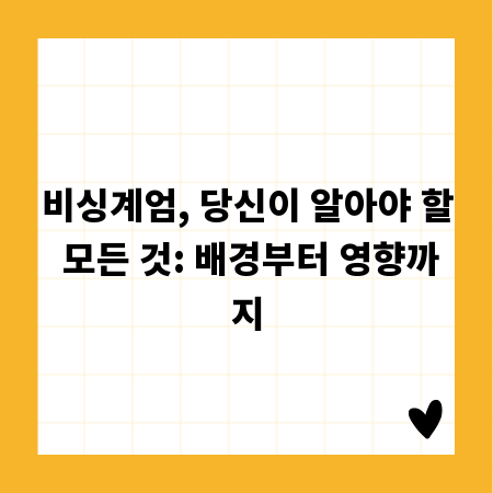 비싱계엄, 당신이 알아야 할 모든 것: 배경부터 영향까지