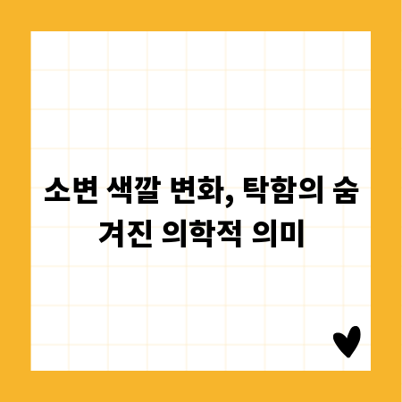 소변 색깔 변화, 탁함의 숨겨진 의학적 의미