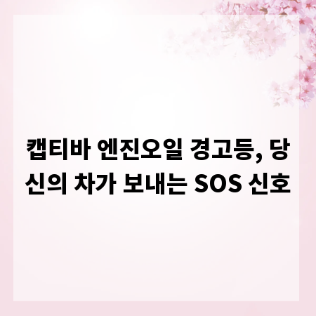 캡티바 엔진오일 경고등, 당신의 차가 보내는 SOS 신호