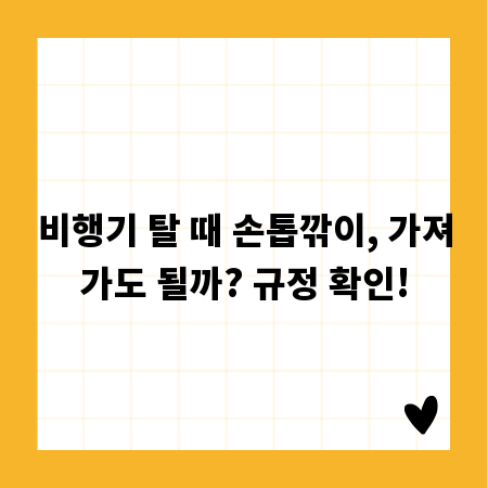 비행기 탈 때 손톱깎이, 가져가도 될까? 규정 확인!
