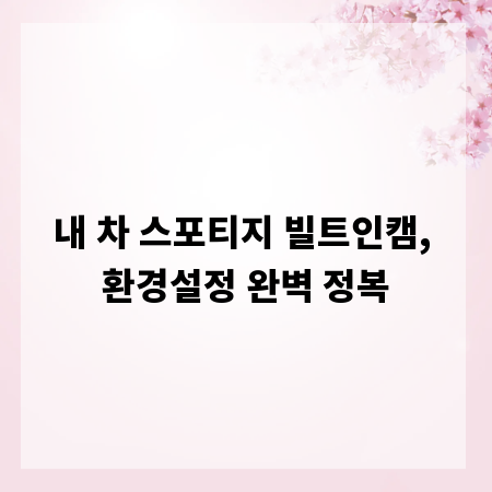내 차 스포티지 빌트인캠, 환경설정 완벽 정복