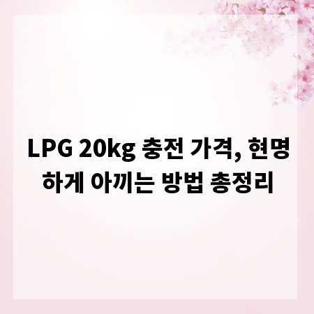 LPG 20kg 충전 가격, 현명하게 아끼는 방법 총정리